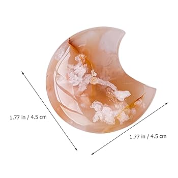 Amazon.co.jp: ORFOFE 2個天然水晶月亮摆 デスクトップ用月型